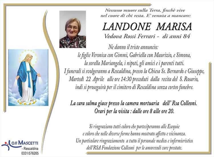 Landone Marisa di anni 84