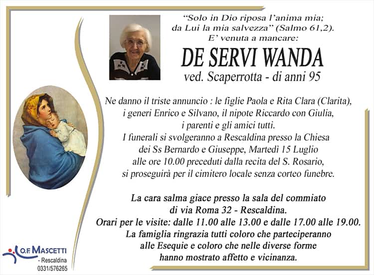 De Servi Wanda di anni 95