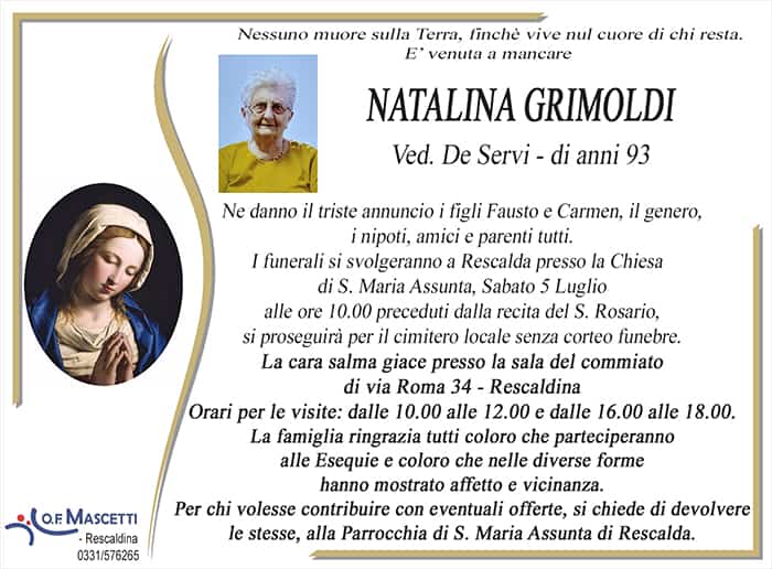 Grimoldi Natalina di anni 93