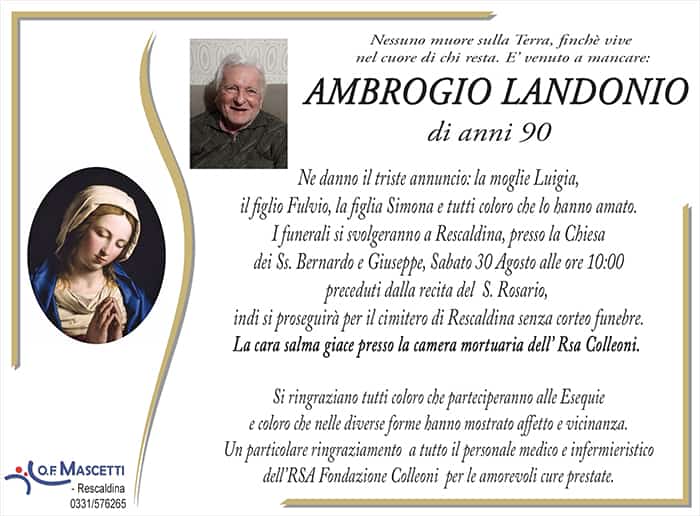 Landonio Ambrogio di anni 90