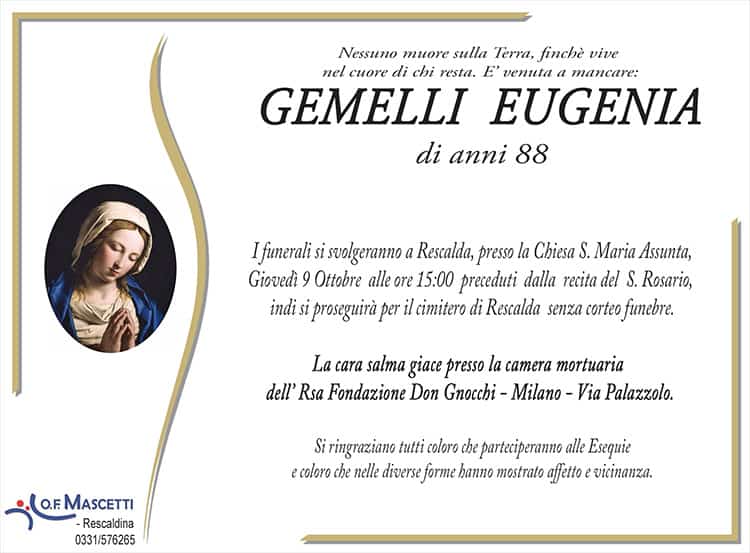 Gemelli Eugenia di anni 88