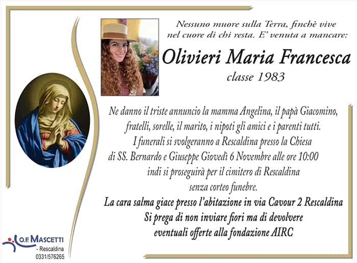 Olivieri Maria Francesca classe 1983
