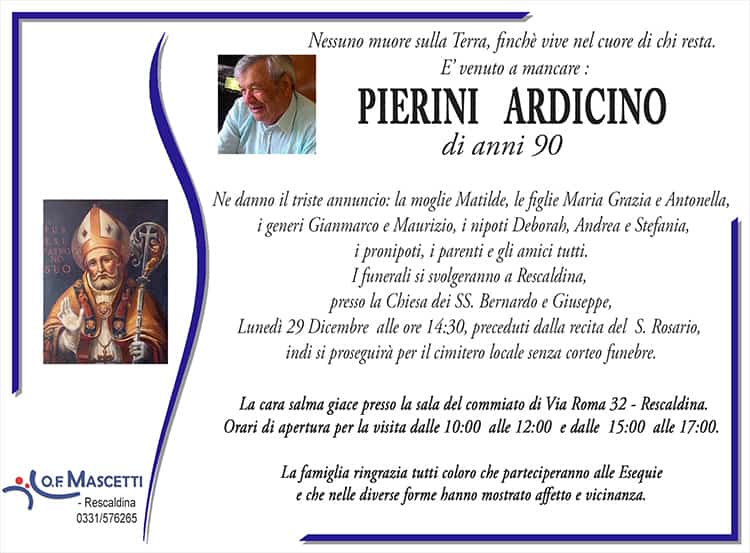 Pierini Ardicino di anni 90