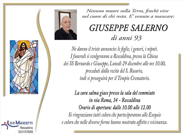 Salerno Giuseppe di anni 93