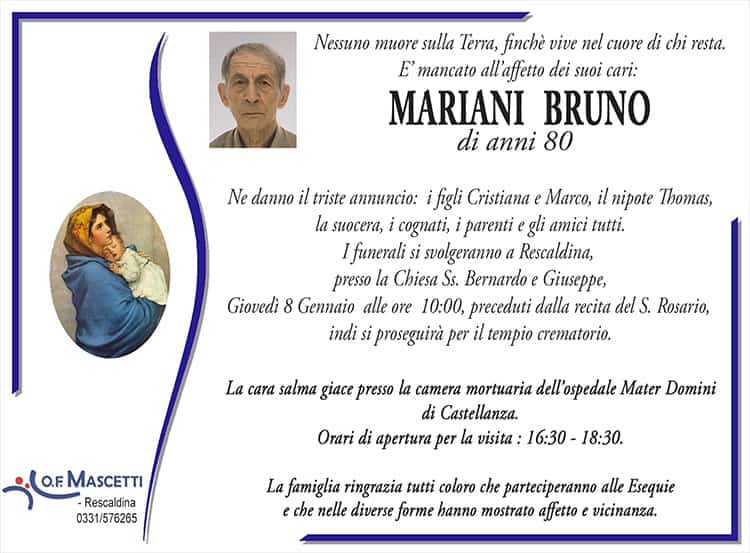 Mariani Bruno di anni 80