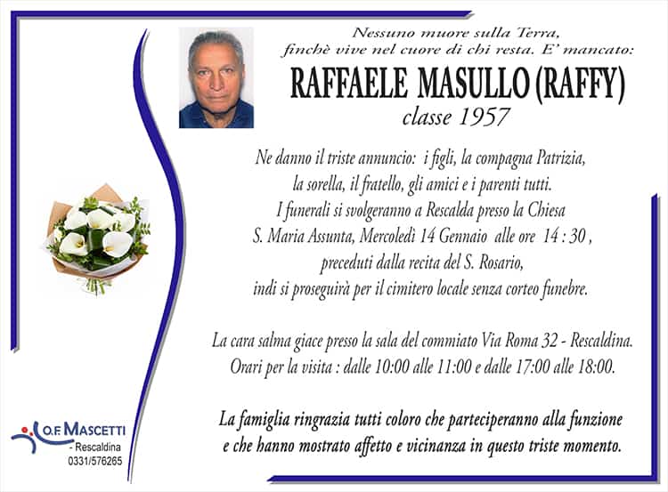 Masullo Raffaele classe 1957