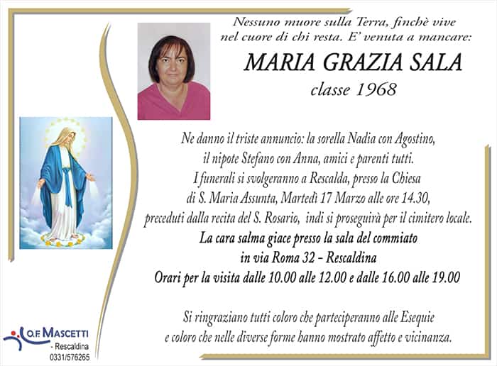 Sala Maria Grazia classe 1968