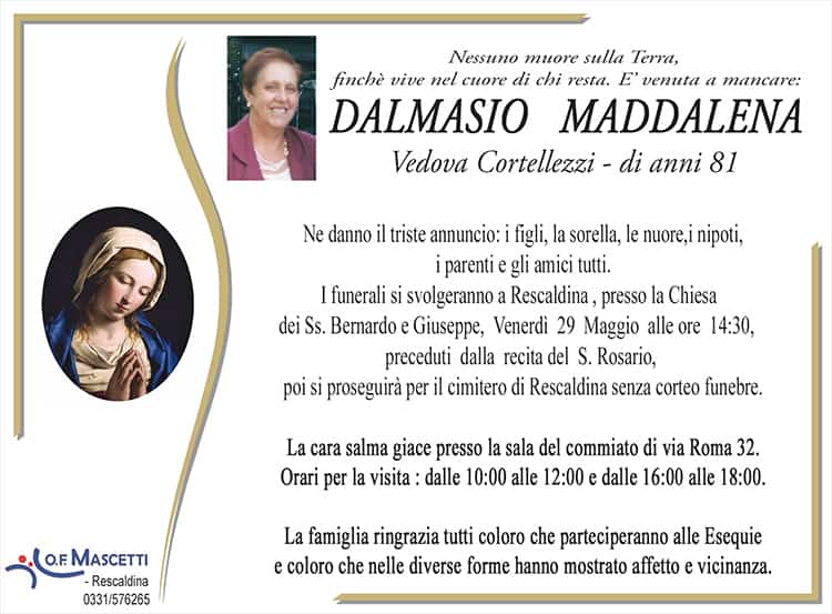 Dalmasio Maddalena di anni 81