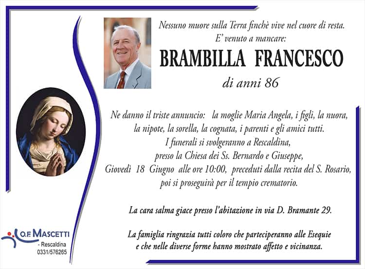 Brambilla Francesco di anni 86