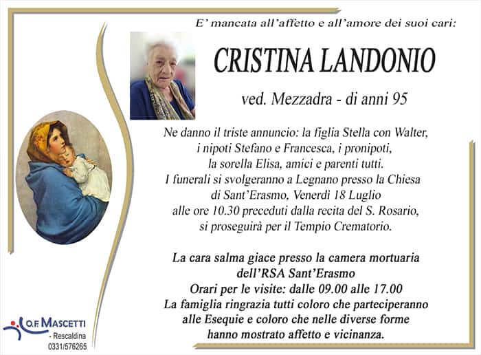 Landonio Cristina di anni 95