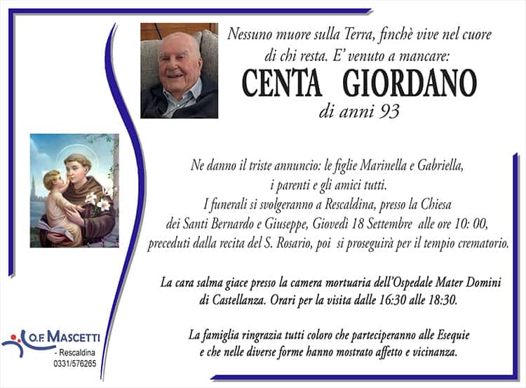 Centa Giordano di anni 93