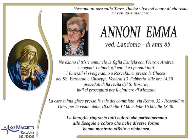 Annoni Emma di anni 85