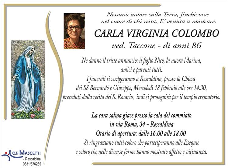Colombo Carla Virginia di anni 86