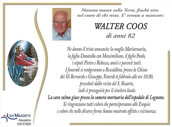 Coos Walter di anni 82