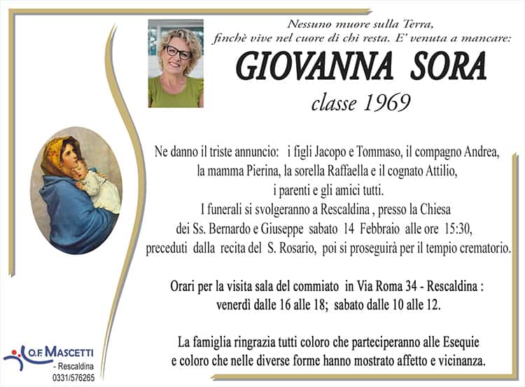 Sora Giovanna classe 1969