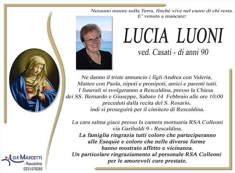 Luoni Lucia di anni 90