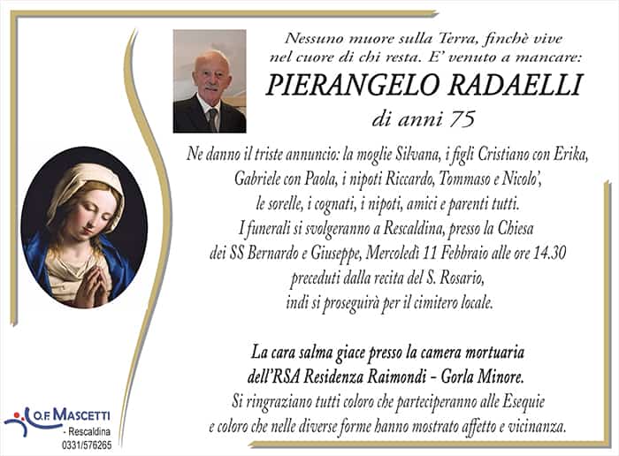 Radaelli Pierangelo di anni 75