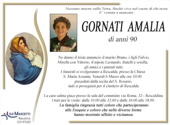 Gornati Amalia di anni 90